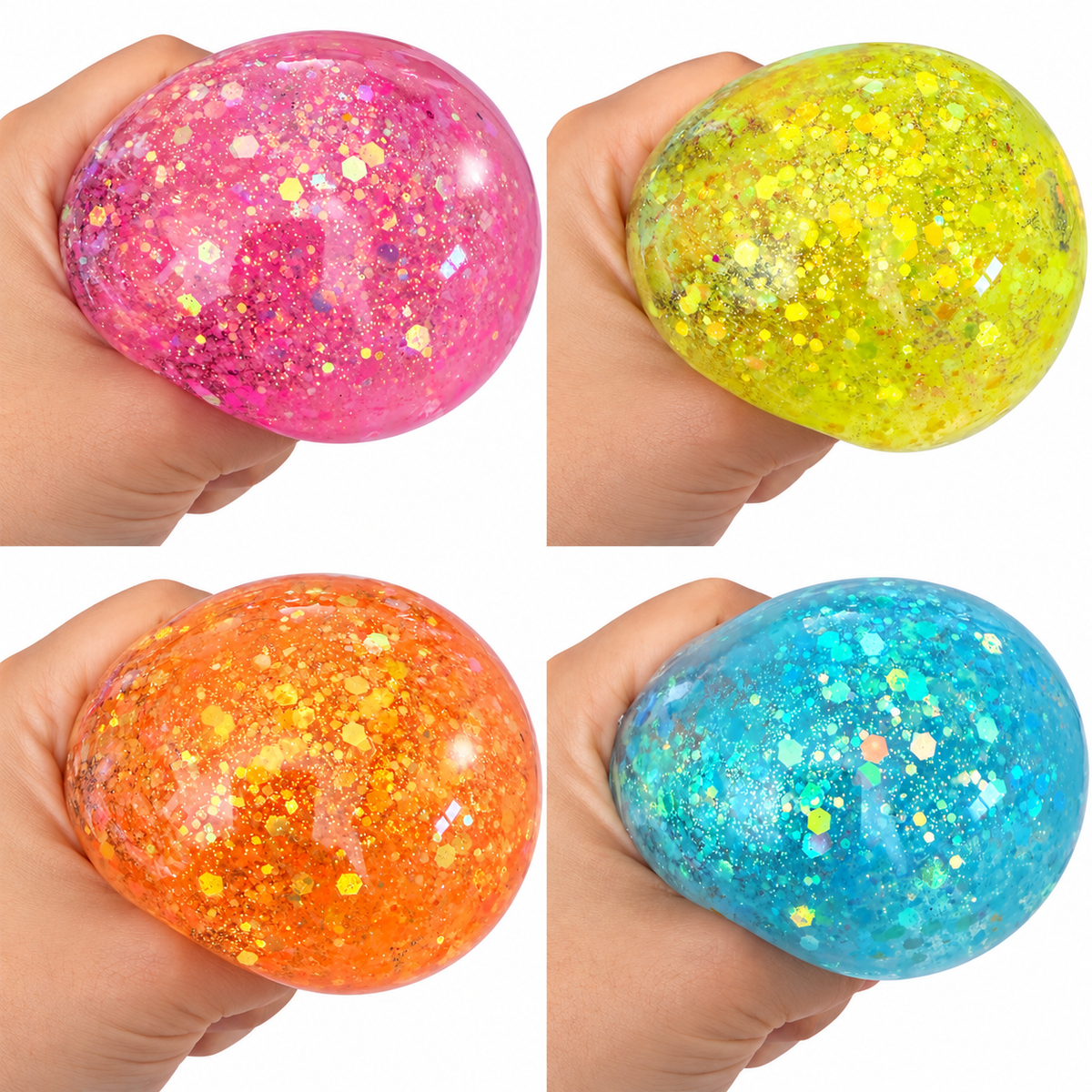 Squishy ravioli vapeur à paillettes – couleur surprise, 8,5 cm