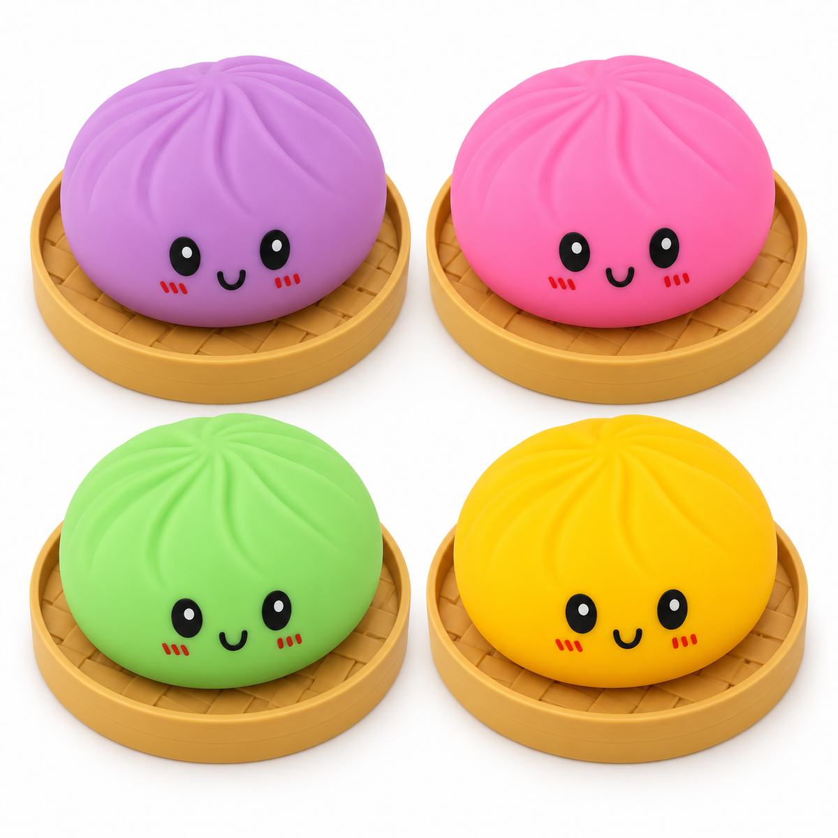 Squishy ravioli vapeur uni – couleur surprise, 8,5 cm