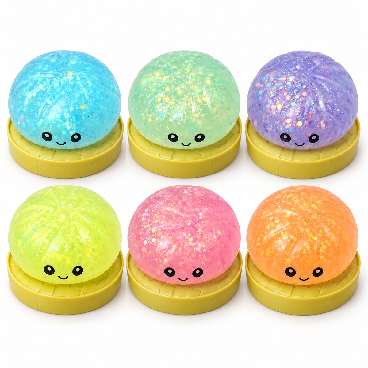 Squishy ravioli vapeur à paillettes – couleur surprise, 8,5 cm